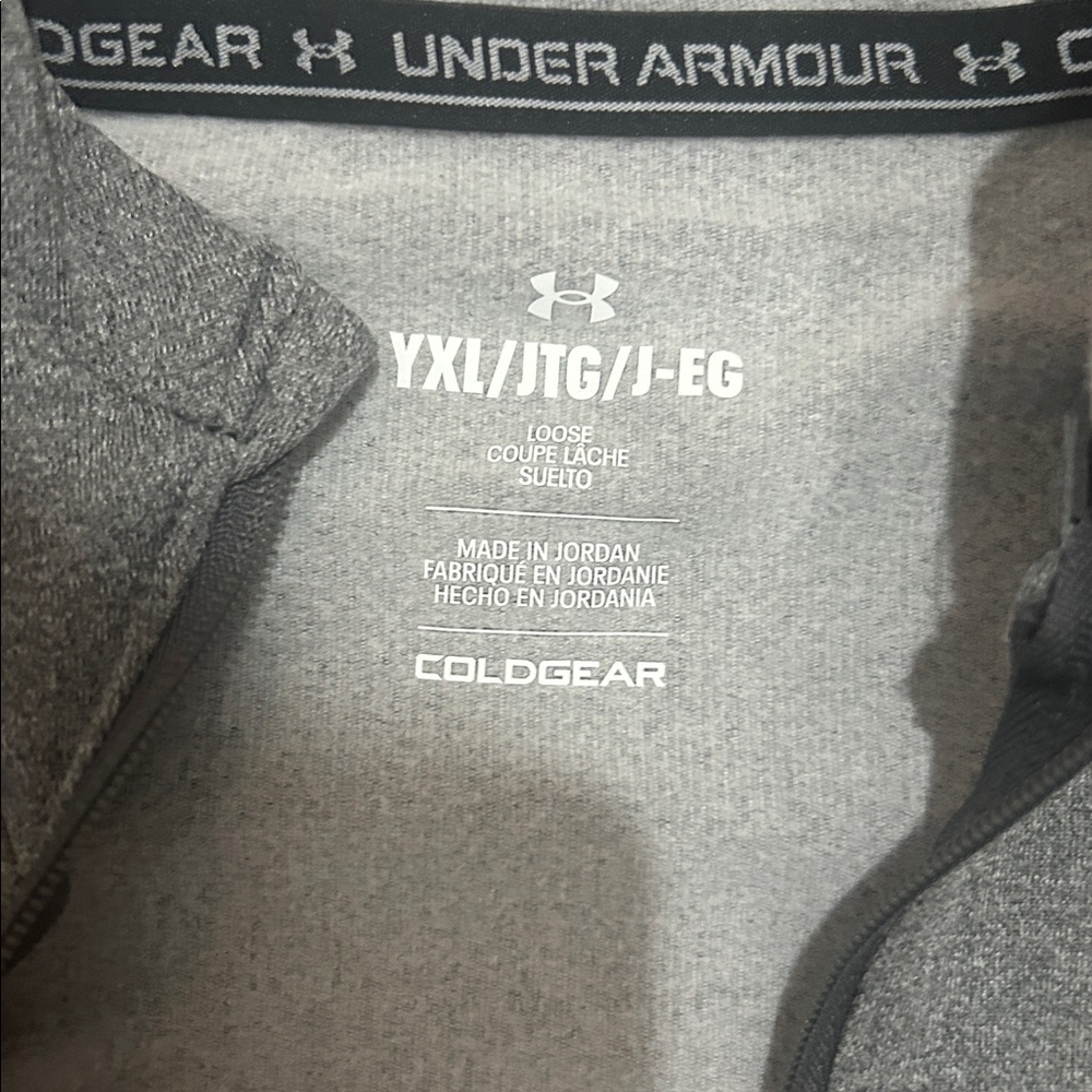 Kids Under Armour Charcoal and Teal Hoodie - Picture 2 of 4